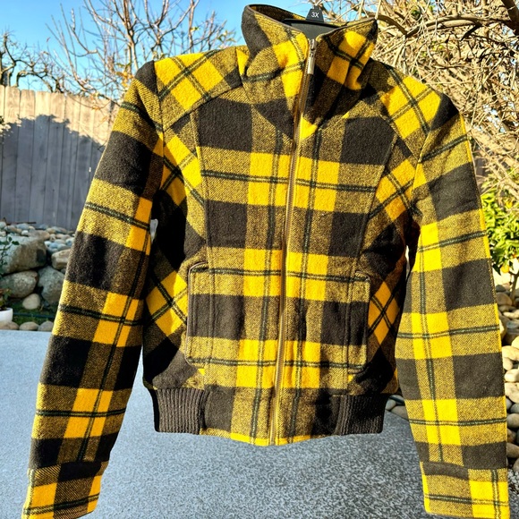 ALDO women’s wool jacket coat checked elastic at side full zipper front size M - Picture 4 of 12